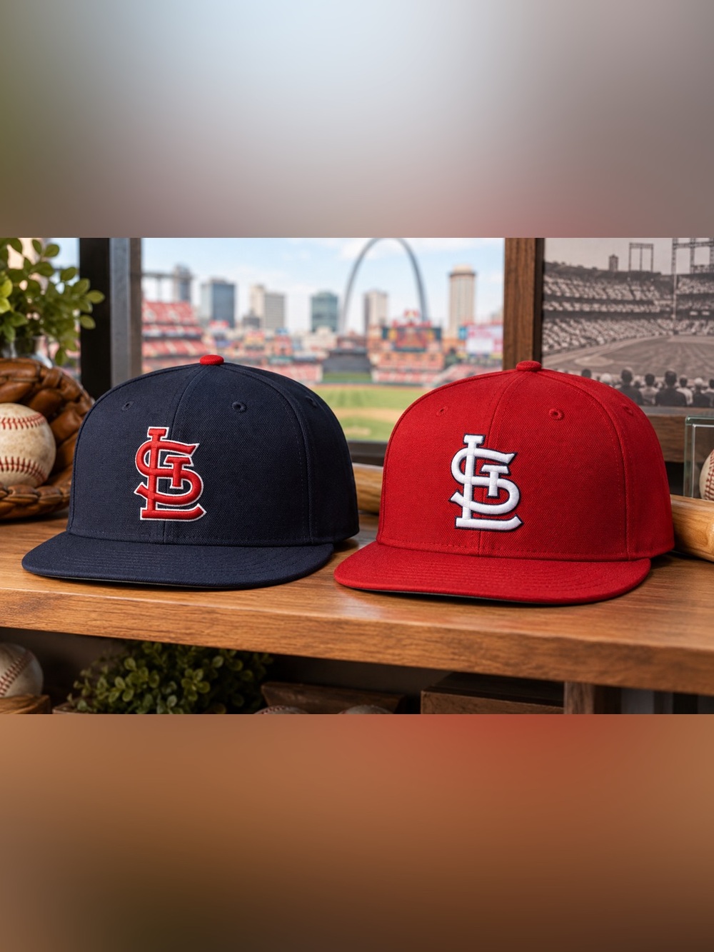 New Era St Louis Cardinals 59FIFTY Fitted Hat Lot 2 Size 7 3/4